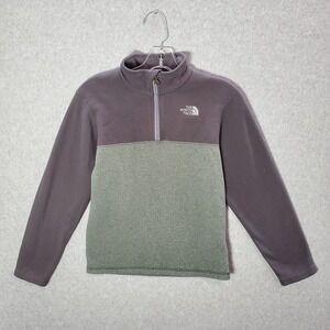 The‎ North Face Boys Sweatshirt Medium Gray Colorblock Glacier 1/4 Zip Logo